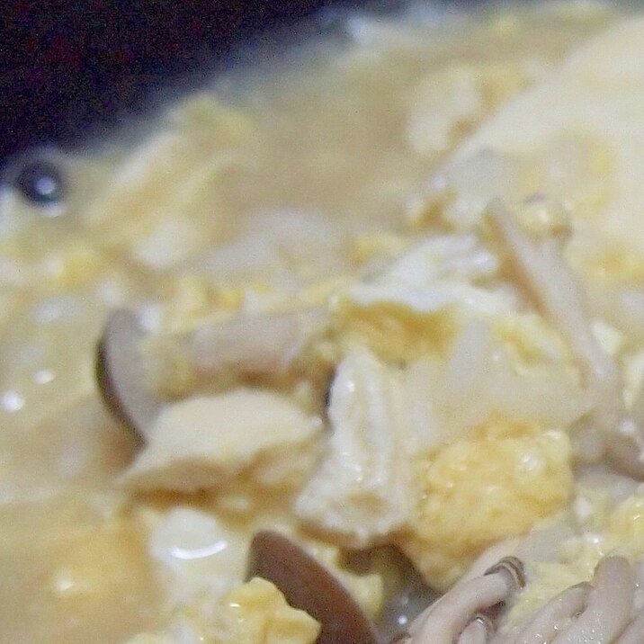 雑穀ごはんで♪豆腐としめじのたまご和風雑炊